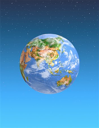 earth from space - Globe in Sky with Stars Pacific Rim Stock Photo - Rights-Managed, Code: 700-00059139