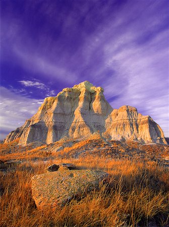 Overview of Rock Formations and Field, Big Muddy Badlands Saskatchewan, Canada Stock Photo - Rights-Managed, Code: 700-00059337