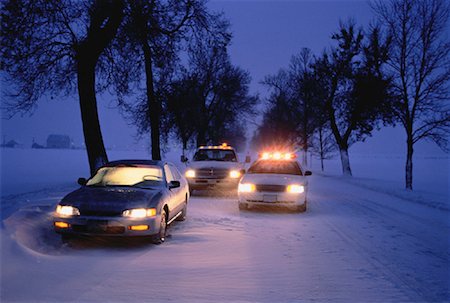 Stalled Car and Service Vehicles In Winter, Ottawa, ON, Canada Stock Photo - Rights-Managed, Code: 700-00059366