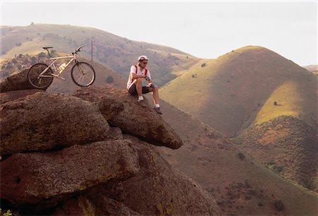 simsearch:700-00091951,k - Male Mountain Biker Sitting on Rocks, Morrison, Colorado, USA Stock Photo - Rights-Managed, Code: 700-00059437