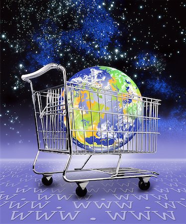 simsearch:700-00199196,k - Globe in Shopping Cart in Space Europe and North America Stock Photo - Rights-Managed, Code: 700-00059641