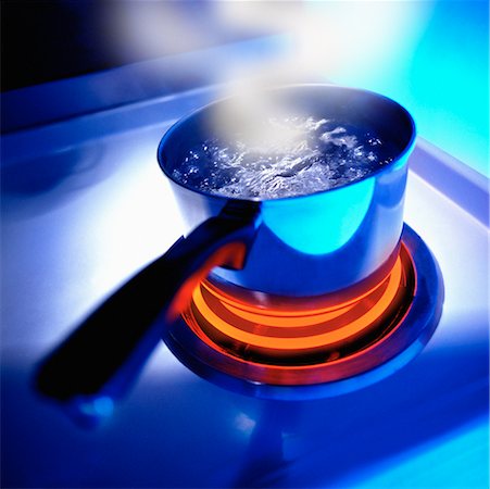 stove heat cook pot water - Pot of Boiling Water on Stove Top Stock Photo - Rights-Managed, Code: 700-00059650