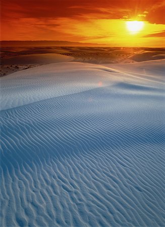 Sunset over Sand Dunes White Sands National Monument Tulorosa Basin, New Mexico, USA Stock Photo - Rights-Managed, Code: 700-00059712