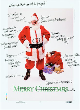 simsearch:700-00151665,k - Satirique du père Noël avec commentaires éditoriaux Photographie de stock - Rights-Managed, Code: 700-00050084