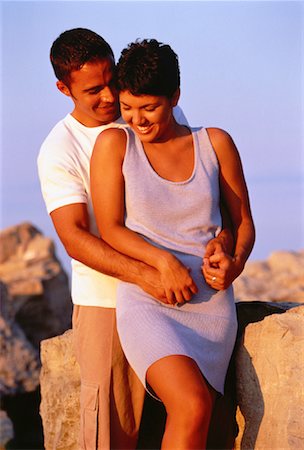 simsearch:700-00086311,k - Couple Embracing Outdoors Stock Photo - Rights-Managed, Code: 700-00051467