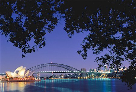 Sydney Opera House and Harbour Bridge at Dawn New South Wales, Australia Stock Photo - Rights-Managed, Code: 700-00051922