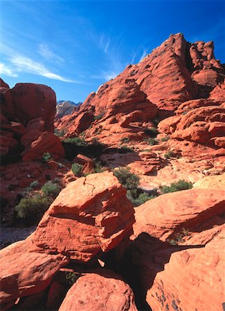 désert de mojave - Formations de roche sédimentaire Red Rock Canyon près de Las Vegas, Nevada, USA Photographie de stock - Rights-Managed, Code: 700-00052188