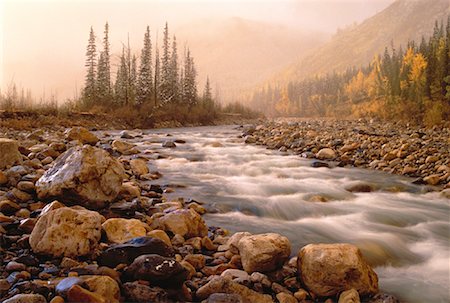 Tetsa River and Fog in Distance British Columbia, Canada Stock Photo - Rights-Managed, Code: 700-00052370