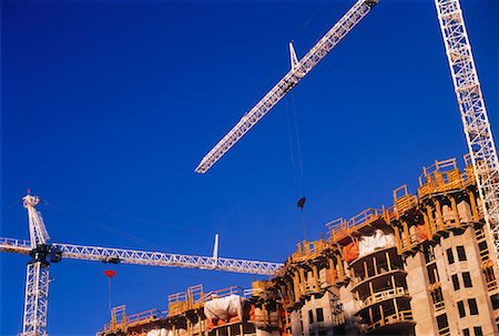 simsearch:700-00077486,k - Construction Cranes and Building Calgary, Alberta, Canada Foto de stock - Direito Controlado, Número: 700-00052654