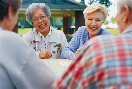 simsearch:700-00053457,k - Mature Women Playing Cards in Park Stock Photo - Rights-Managed, Code: 700-00053648