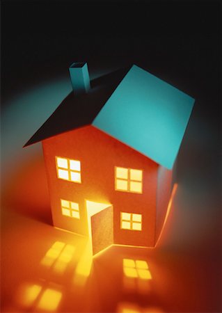 Model of House with Lights Turned On Stock Photo - Rights-Managed, Code: 700-00053759