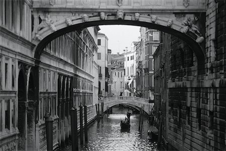 europe gondola black and white - Bridge of Sighs Venice, Italy Stock Photo - Rights-Managed, Code: 700-00066506