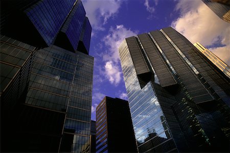simsearch:700-00039942,k - Looking Up at Office Towers and Sky Stock Photo - Rights-Managed, Code: 700-00066535