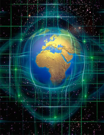 simsearch:700-00036121,k - Globe et grille en Afrique de l'espace Photographie de stock - Rights-Managed, Code: 700-00066578