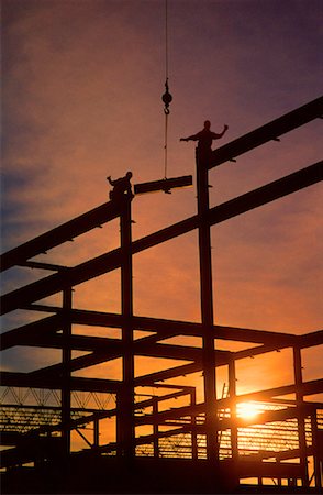 simsearch:700-00066600,k - Silhouette of Building Construction and Workers at Sunset, Calgary, Alberta, Canada Foto de stock - Con derechos protegidos, Código: 700-00066598