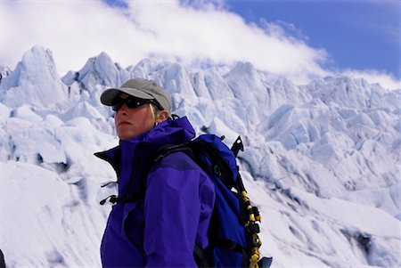 rock climbing with rucksack - Female Ice Climber on Mendenhal Glacier, Alaska, USA Stock Photo - Rights-Managed, Code: 700-00066856