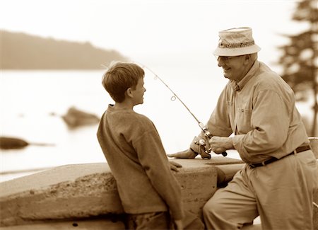 Grandfather and Grandson Fishing Stock Photo - Rights-Managed, Code: 700-00068629