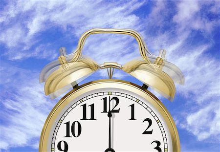 simsearch:700-00165882,k - Ringing Alarm Clock and Sky Stock Photo - Rights-Managed, Code: 700-00068674