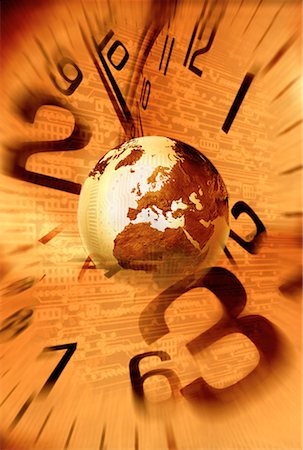 simsearch:700-00028238,k - Globe, Clocks and Circuit Board Europe and Africa Stock Photo - Rights-Managed, Code: 700-00069107