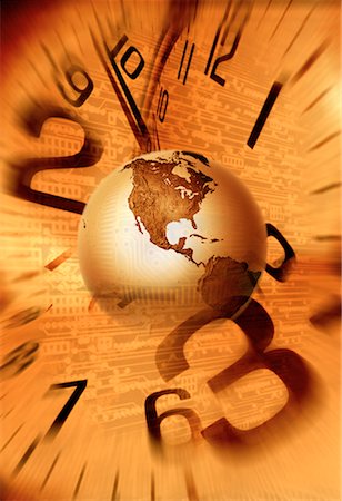 simsearch:700-00028238,k - Globe, Clocks and Circuit Board North and South America Stock Photo - Rights-Managed, Code: 700-00069108
