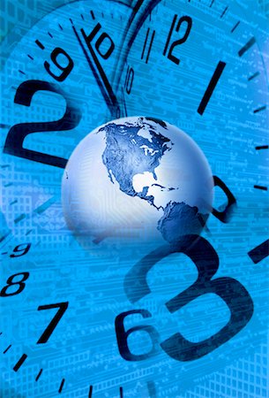simsearch:700-00028238,k - Globe, Clocks and Circuit Board North and South America Stock Photo - Rights-Managed, Code: 700-00069109