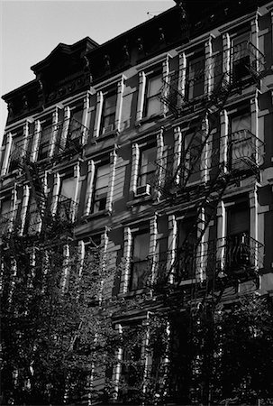 Building and Fire Escapes Greenwich Village, New York New York, USA Stock Photo - Rights-Managed, Code: 700-00069161