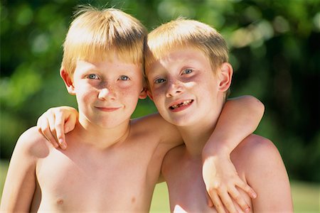 Portrait of Twin Boys Outdoors Stock Photo - Rights-Managed, Code: 700-00069553