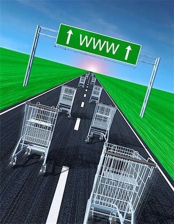 simsearch:700-00040014,k - Shopping Carts on Road under WWW Sign Stock Photo - Rights-Managed, Code: 700-00069733