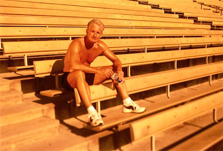 simsearch:700-00060793,k - Portrait of Mature Man Sitting On Bleachers with Water Bottle Stock Photo - Rights-Managed, Code: 700-00060797