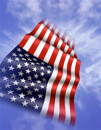 simsearch:700-00011636,k - American Flag in Sky with Clouds Foto de stock - Con derechos protegidos, Código: 700-00060922