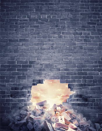 freedom of speech - Sunlight Shining through Hole in Brick Wall Stock Photo - Rights-Managed, Code: 700-00061020