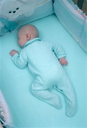 Overhead View of Baby Sleeping in Crib Stock Photo - Rights-Managed, Code: 700-00061053