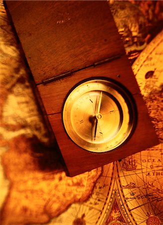 simsearch:700-00635647,k - Compass on Antique World Map Stock Photo - Rights-Managed, Code: 700-00061061