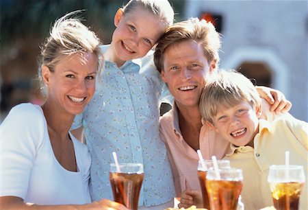 father and son restaurant - Portrait of Family at Outdoor Cafe Stock Photo - Rights-Managed, Code: 700-00061275