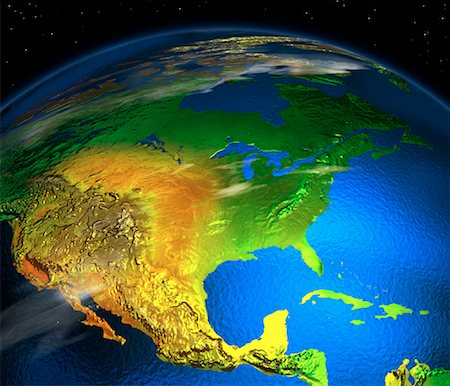 free trade - Close-Up of Globe in Space North America Fotografie stock - Rights-Managed, Codice: 700-00061594