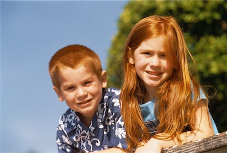 person in hawaiian shirt - Portrait of Boy and Girl Outdoors Stock Photo - Rights-Managed, Code: 700-00061658