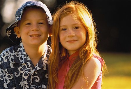 person in hawaiian shirt - Portrait of Boy and Girl Outdoors Stock Photo - Rights-Managed, Code: 700-00061659