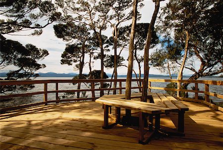 Wooden Deck on Sarah Island Strahan, Tasmania, Australia Stock Photo - Rights-Managed, Code: 700-00062357