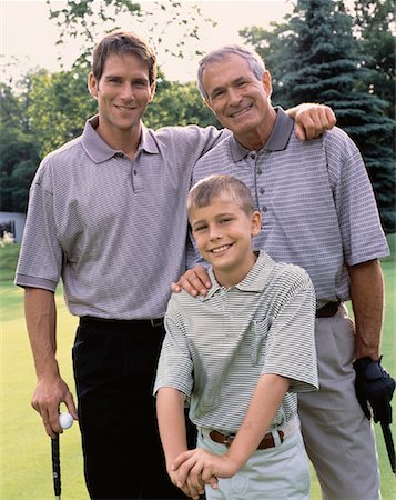 simsearch:693-06021485,k - Portrait of Grandfather, Father And Son on Golf Course Stock Photo - Rights-Managed, Code: 700-00062377