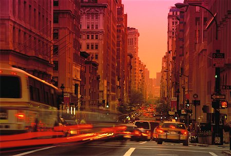 simsearch:700-00197861,k - Traffic on City Street at Sunset New York, New York, USA Stock Photo - Rights-Managed, Code: 700-00062387