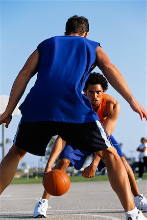 simsearch:700-00064597,k - Two Men Playing Basketball Outdoors Stock Photo - Rights-Managed, Code: 700-00062412
