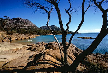 simsearch:862-07909355,k - Rocky Shoreline at Freycinet National Park, Honeymoon Bay Tasmania, Australia Stock Photo - Rights-Managed, Code: 700-00062806