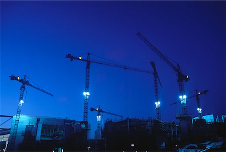 simsearch:700-00062833,k - Building Construction and Cranes At Night Berlin, Germany Stock Photo - Rights-Managed, Code: 700-00062834