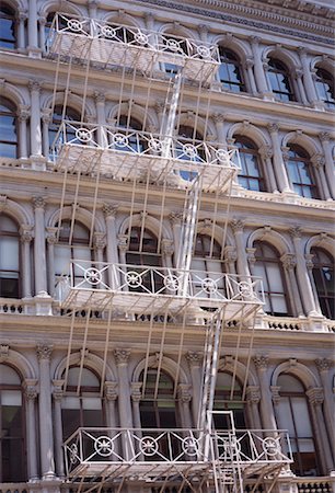 Fire Escape on Side of Building New York, New York, USA Stock Photo - Rights-Managed, Code: 700-00062866