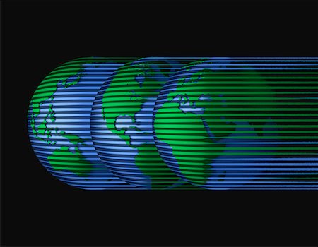 simsearch:700-00178876,k - Trois Globes affichant les Continents du monde Photographie de stock - Rights-Managed, Code: 700-00062973