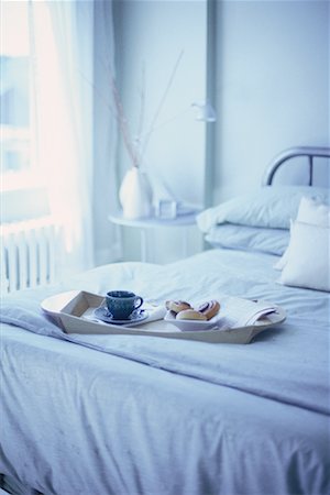 Breakfast Tray on Bed Stock Photo - Rights-Managed, Code: 700-00063398