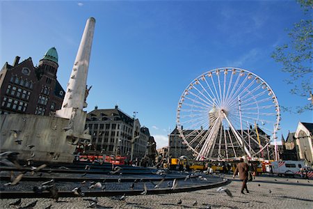 simsearch:700-00090574,k - Ferris Wheel and Fountain in Dam Square, Amsterdam, Holland Stock Photo - Rights-Managed, Code: 700-00074816