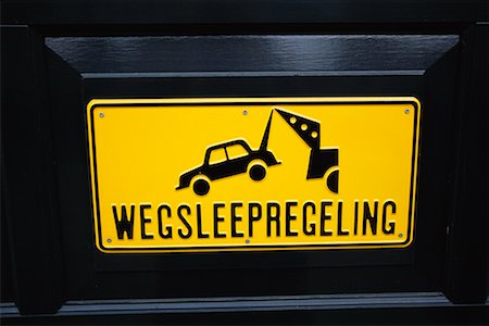 Close-Up of Car Towing Sign Amsterdam, Holland Stock Photo - Rights-Managed, Code: 700-00074817