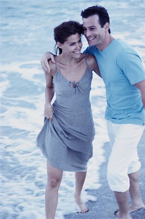 dress wading water - Couple Walking in Surf on Beach Stock Photo - Rights-Managed, Code: 700-00074980