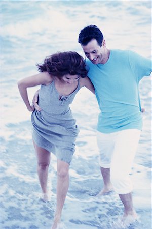 dress wading water - Couple Walking in Surf on Beach Stock Photo - Rights-Managed, Code: 700-00074981